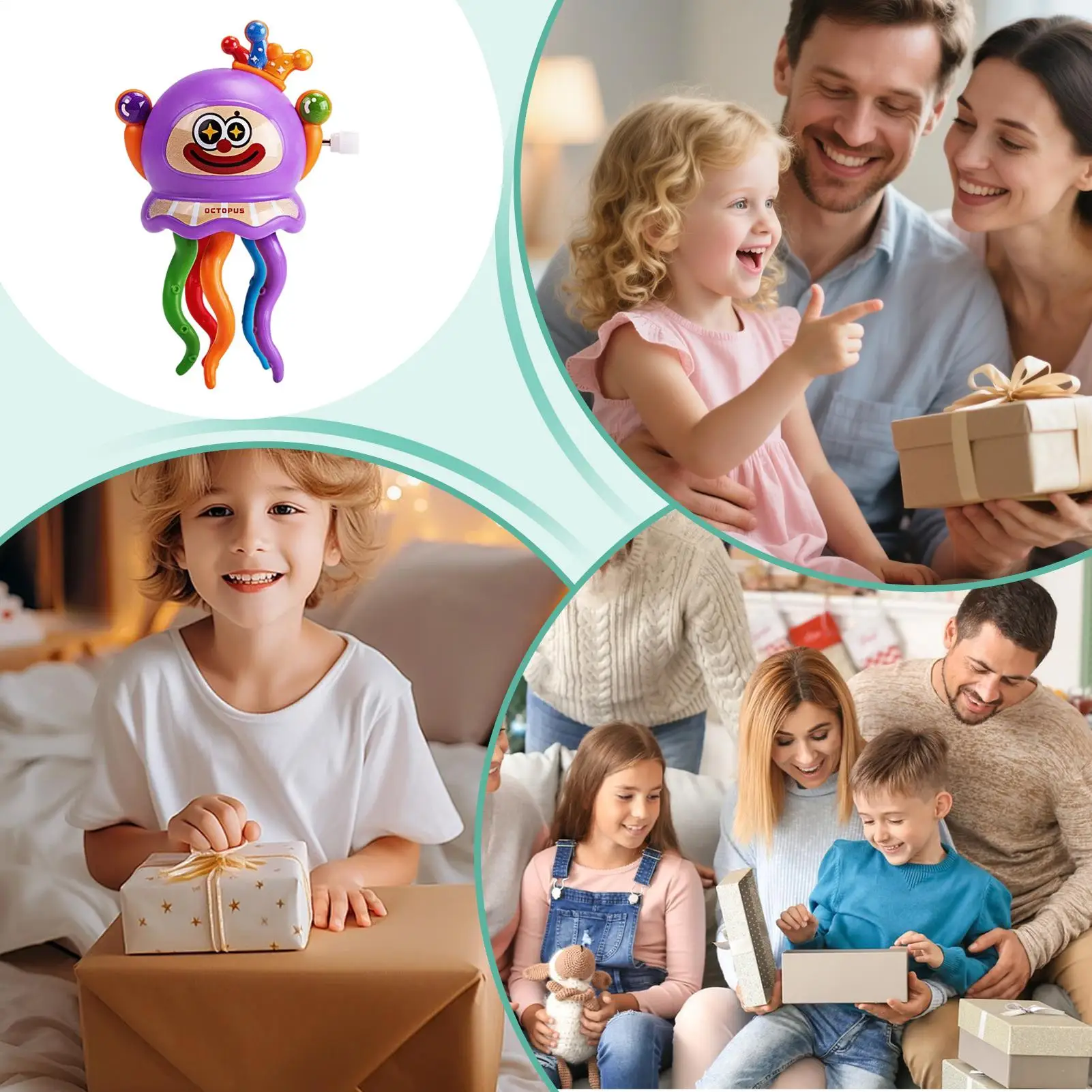 Dancing Octopus Toy Interactive Action Clown Octopus For Kids Wind Up Toy For Boys Girls Classroom Nursery Living Room
