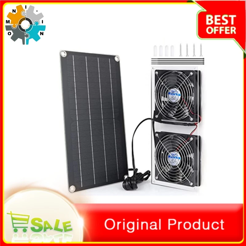 omni-in 10W6V solar panel and fan, solar power generation, suitable for chicken coops, greenhouse sheds, window exhaust