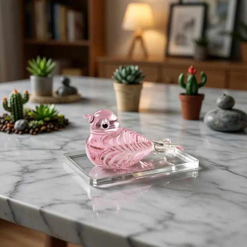 Mini Glass Bird Figurine Wholesale Custom Cute Animal Small Statue Ornament Home Table Fairy Garden Bonsai Decor Various Styles