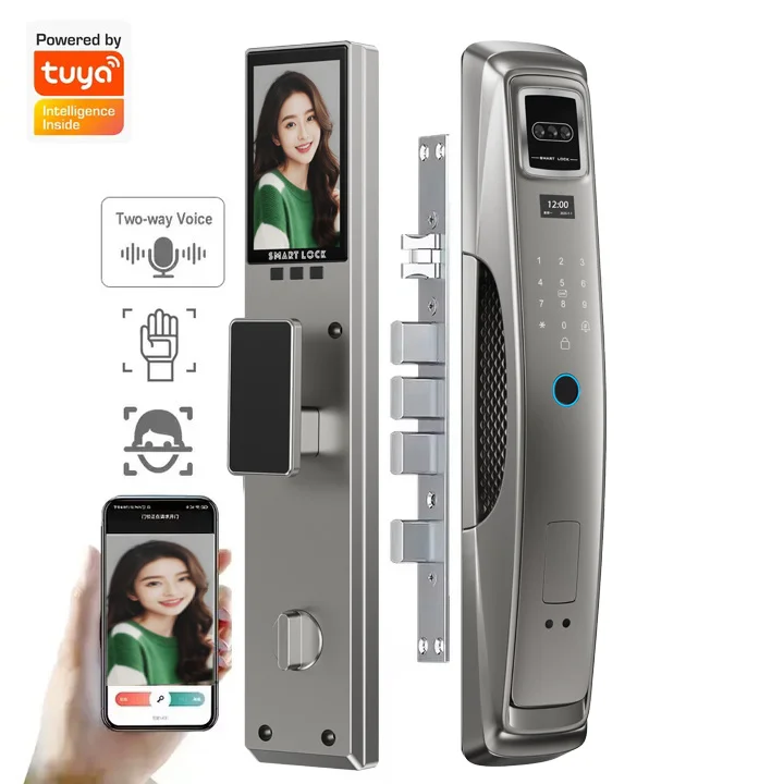 

Glomarket Tuya Wifi 3d Biometric Security Face & Camera Smart Door Lock Digital Password App Control Lock for Home