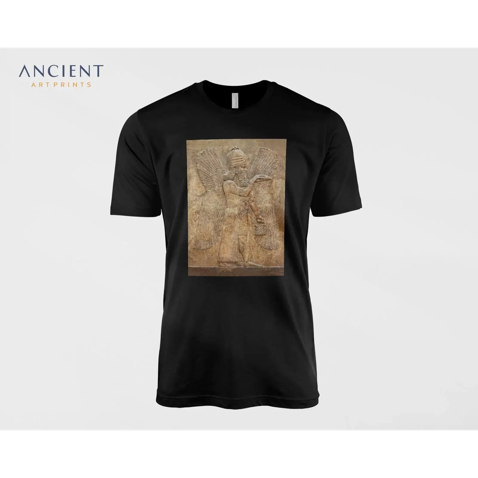 T-shirt Genie ailé assyrien, art annunaki mésothérapeutique, vintage, délavé, confortable, graphique élégant, streetwear unisexe légèrement stylé