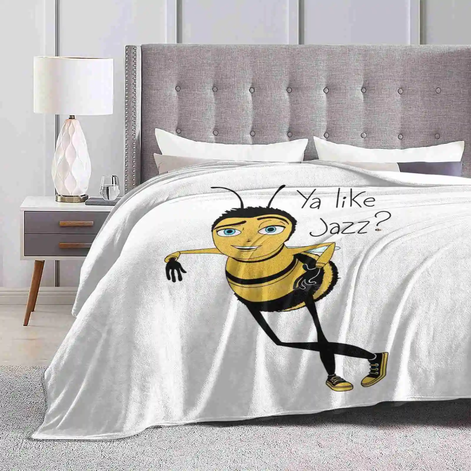 Bee Movie Ya Like Jazz Super Warm Soft Blankets Throw On Sofa/Bed/Travel Bee Movie Jazz Meme Black Yellow