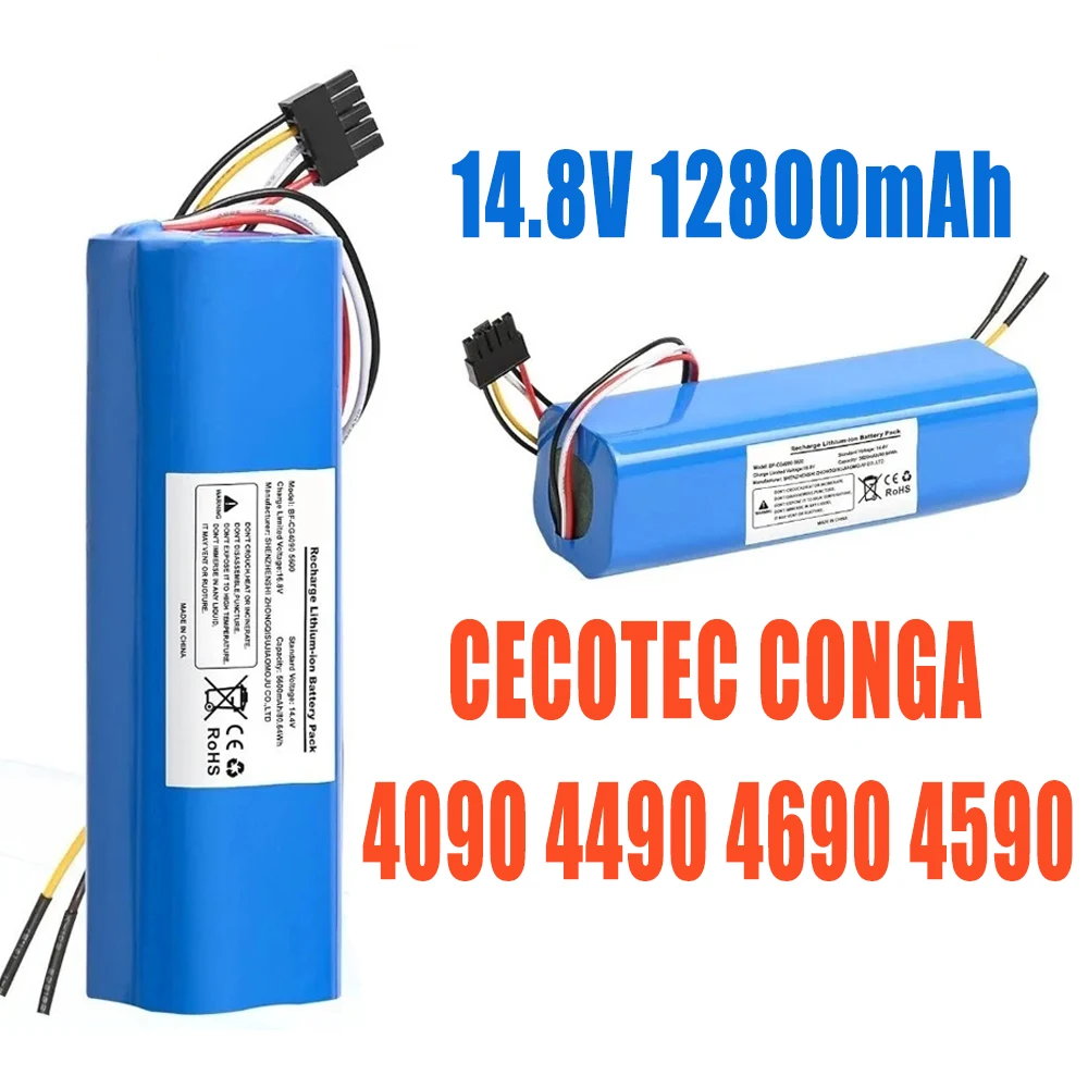 14.8V 12800mAh 100% New CECOTEC CONGA 4090 4490 4690 4590 Mopping Robot Battery Pack Netease Intelligent Manufacturing NIT Model