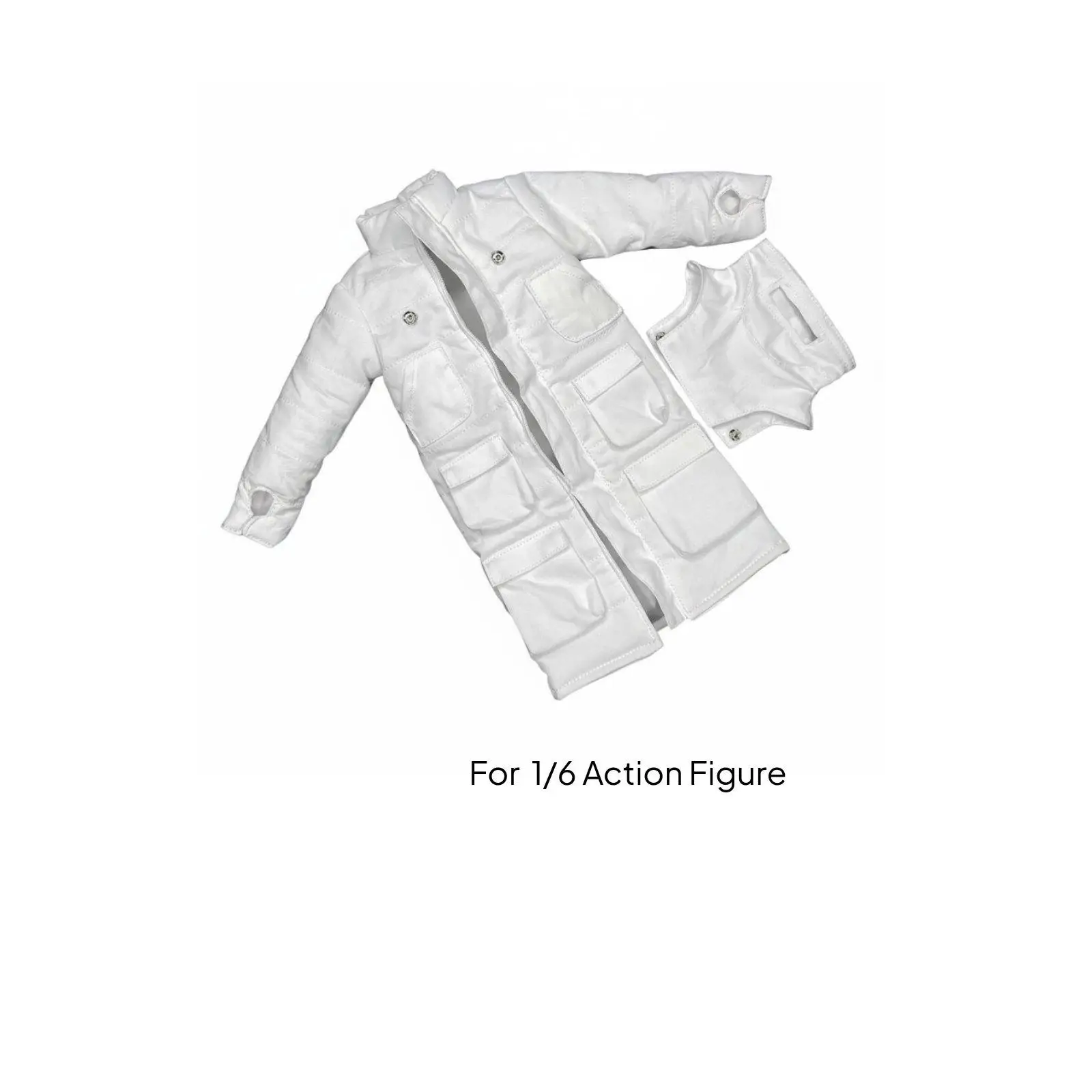 Quilted Down Coat for 12 Inch Action Figure Detachable Hood Long Puffer Jacket 1/6 Scale Toy Photography Prop