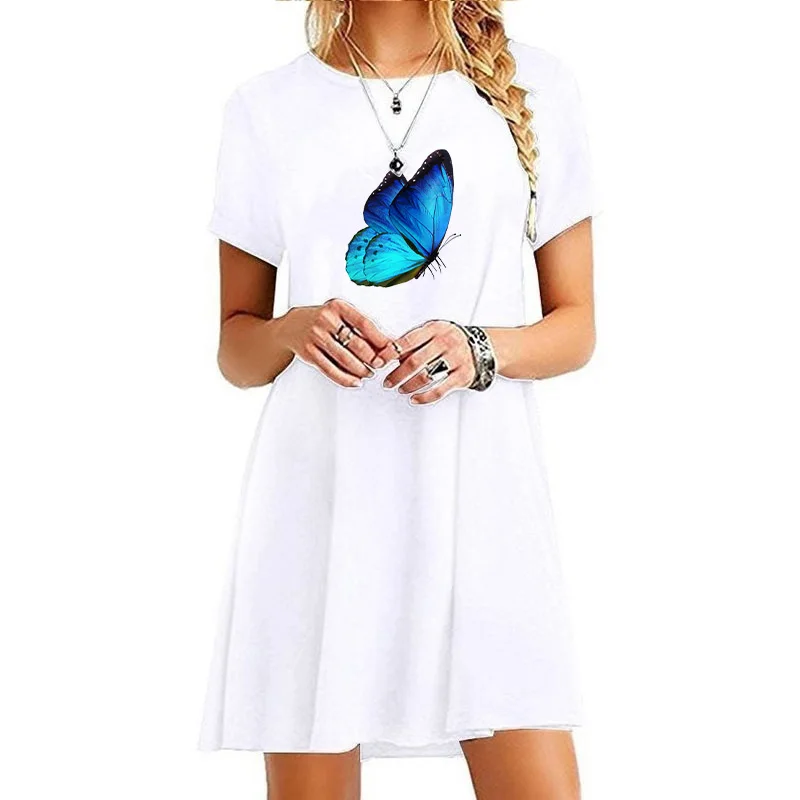 Fashion Women Dress Summer Mini Dress Short Sleeve Mini Dress