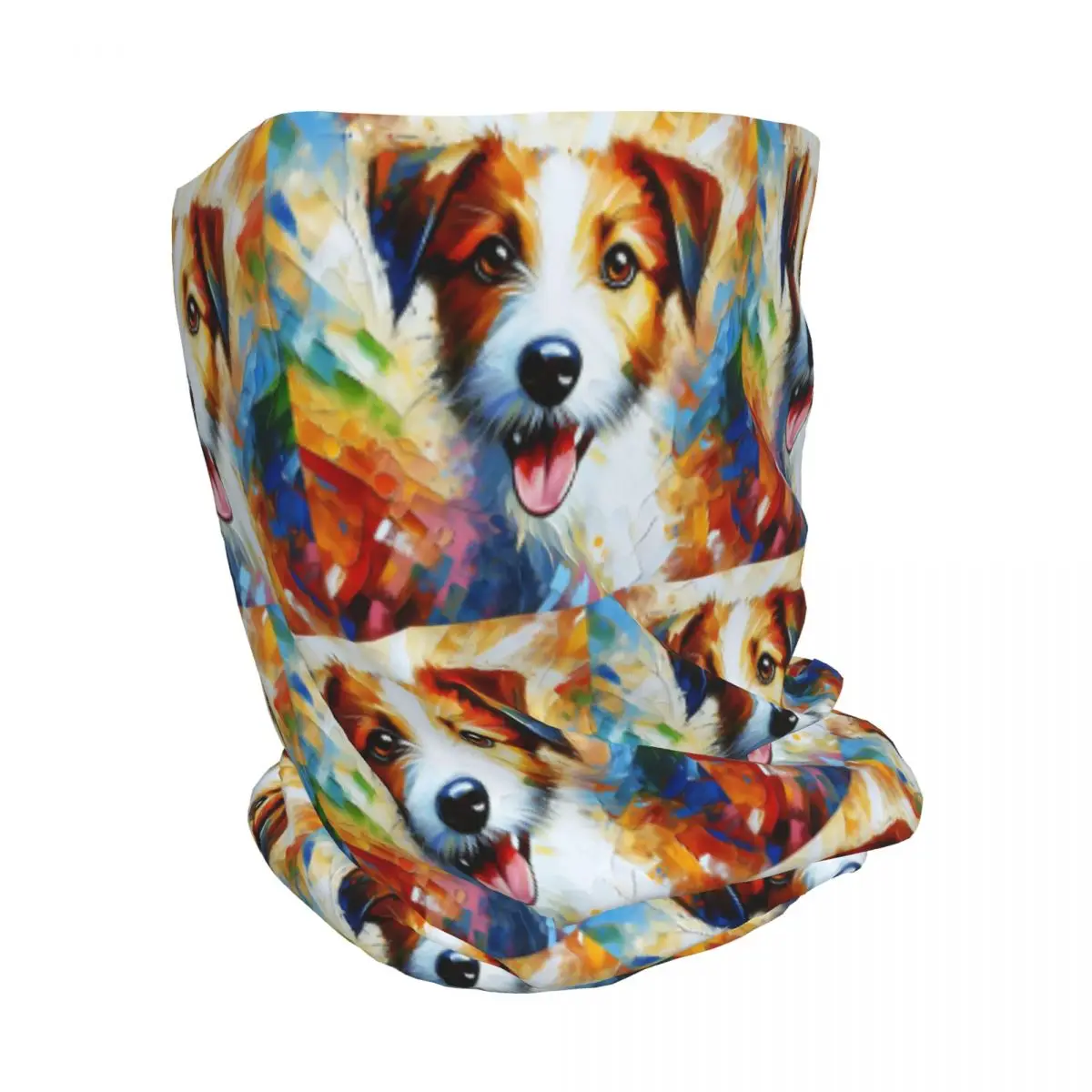 Kromfohrlander Dog Jack Russell Terrier Acrylic Bandana Neck Gaiter Wrap Mask Scarf Headband Beanies Hat for Men Women Windproof