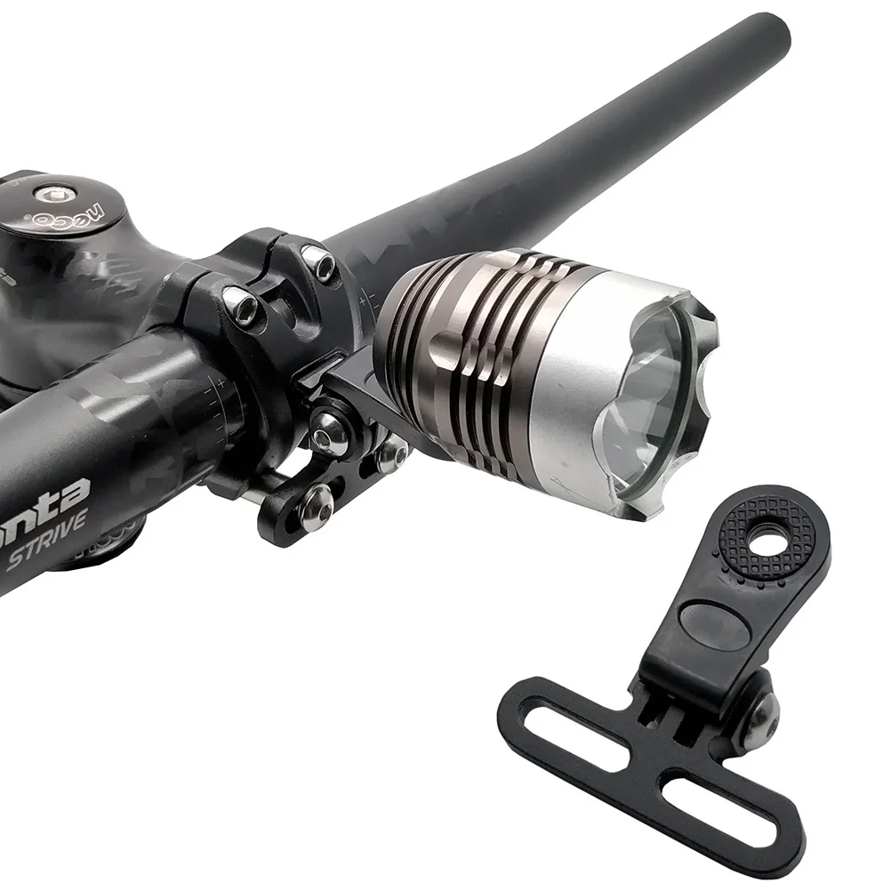 Bike Headlight Bracket Aluminum Plastic Lightweight Rotatable Mount For Camera Bike Light Nonslip Handlebar Rack Black