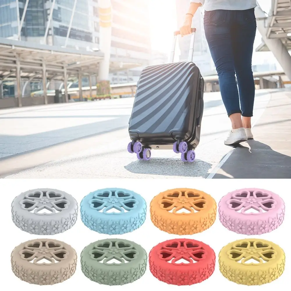 8Pcs Silicone Luggage Wheels Protector Cover Anti-slip Reduce Noise Luggage Caster Shoes Reduce Wheel Wear Shock Absorption