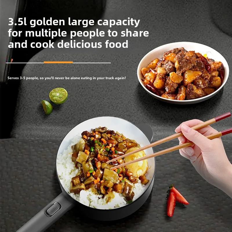 Dual-Use 24V High Power Electric Wok & Hot Pot, Portable Cooking Tool for Truck Drivers, Car and Home Available