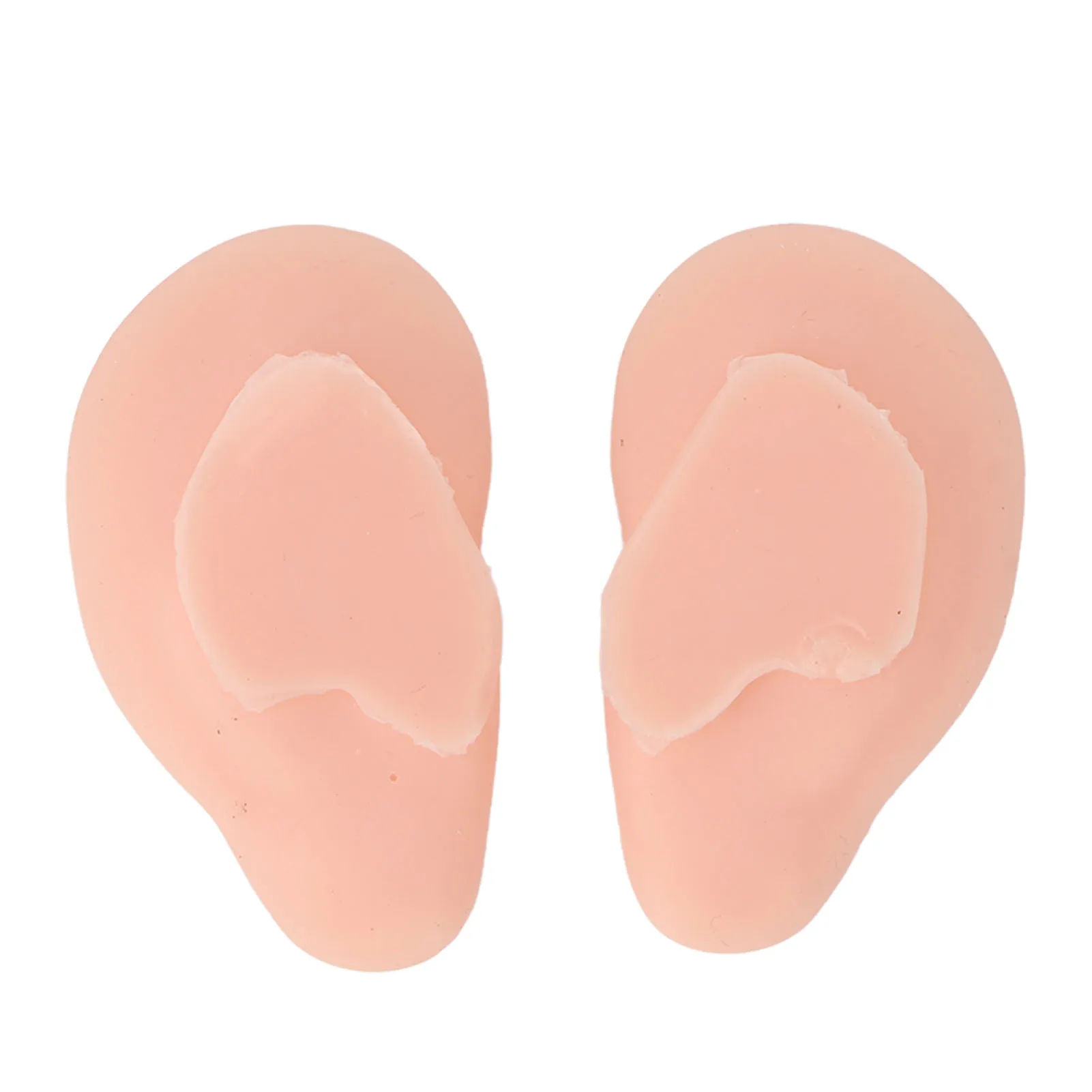 1 Pair Silicone Ear Model Soft Flexible Simulation Artificial Ear Model for Earrings Display Ear Piercing Exercise