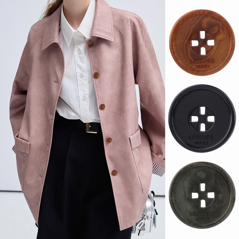 

5Pcs Premium Square Hole Buttons 15/20mm, 4-Hole South American Palm Fruit Buttons for Jackets, Bags, DIY Crafts Sewing Supplies