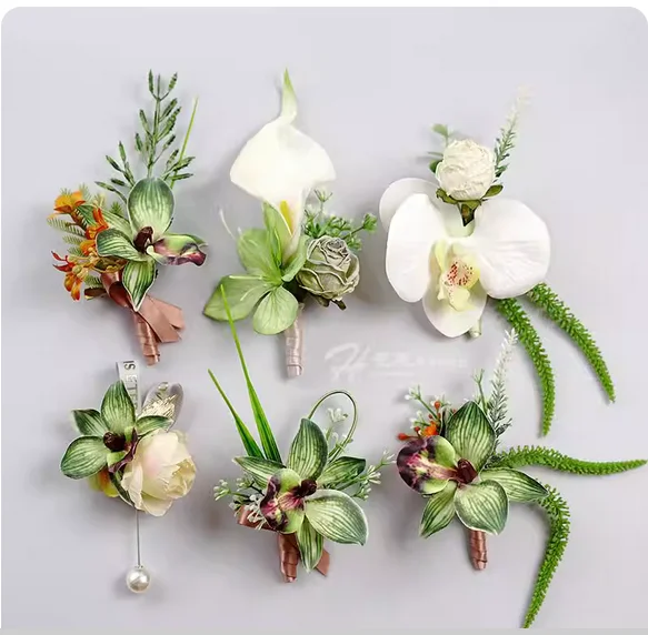Business Activities Best Man Bridesmaid Lapel Green Bride Bride Wedding Broom Wrist Flower Simulation of Wedding Sisterhood