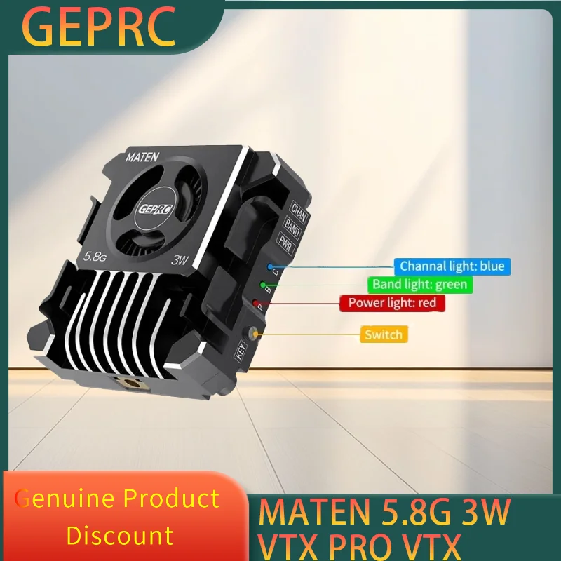 

GEPRC MATEN 5.8G 3W VTX Pro, 3000mW 7-36V W/Mic, Long Range FPV Racing Drone