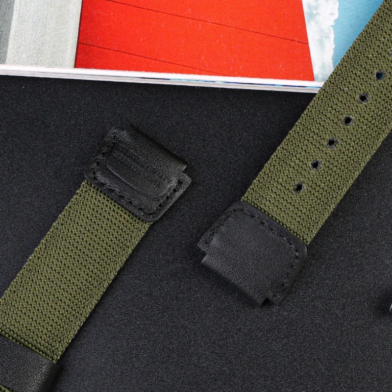 18mm Nylon Watch Strap for Casio W800H Men Canvas Sport Black Green Bracelet SGW400 F91W F84 F105/108/A158/168 AE1200/1300 Belt