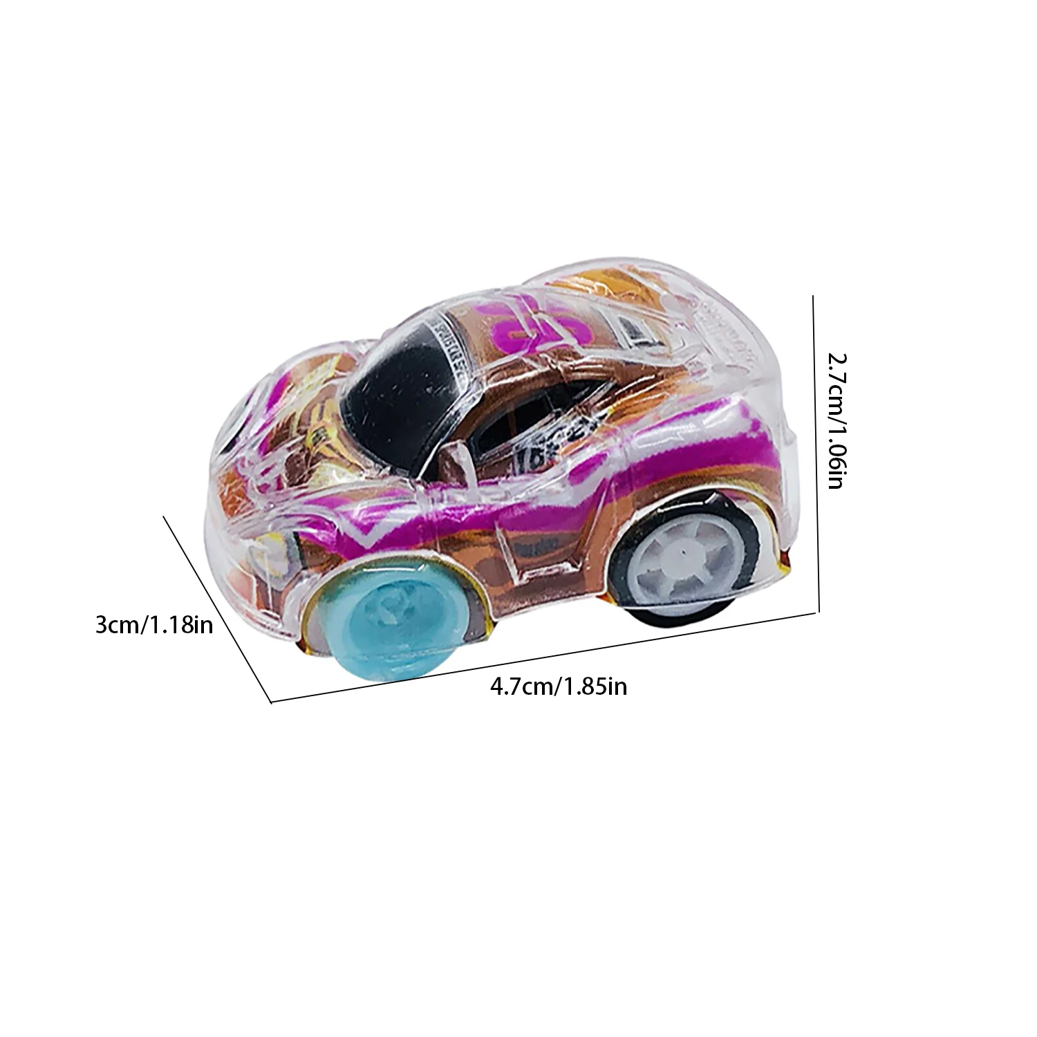 Double layer transparent car toy mini inertia push colored car transparent graffiti 10 sheets, a set of arbitrary color styles