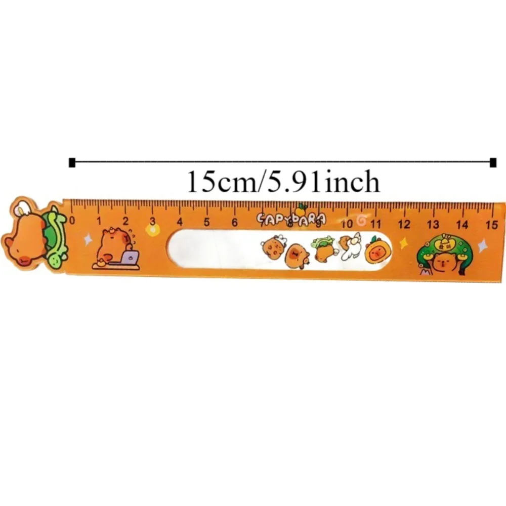 Capybara Boring Shaking Toy Lineal Swinging Toy Cartoon Student Straight Lineal Aryclic Funny Math Drawing Ruler Award Gift