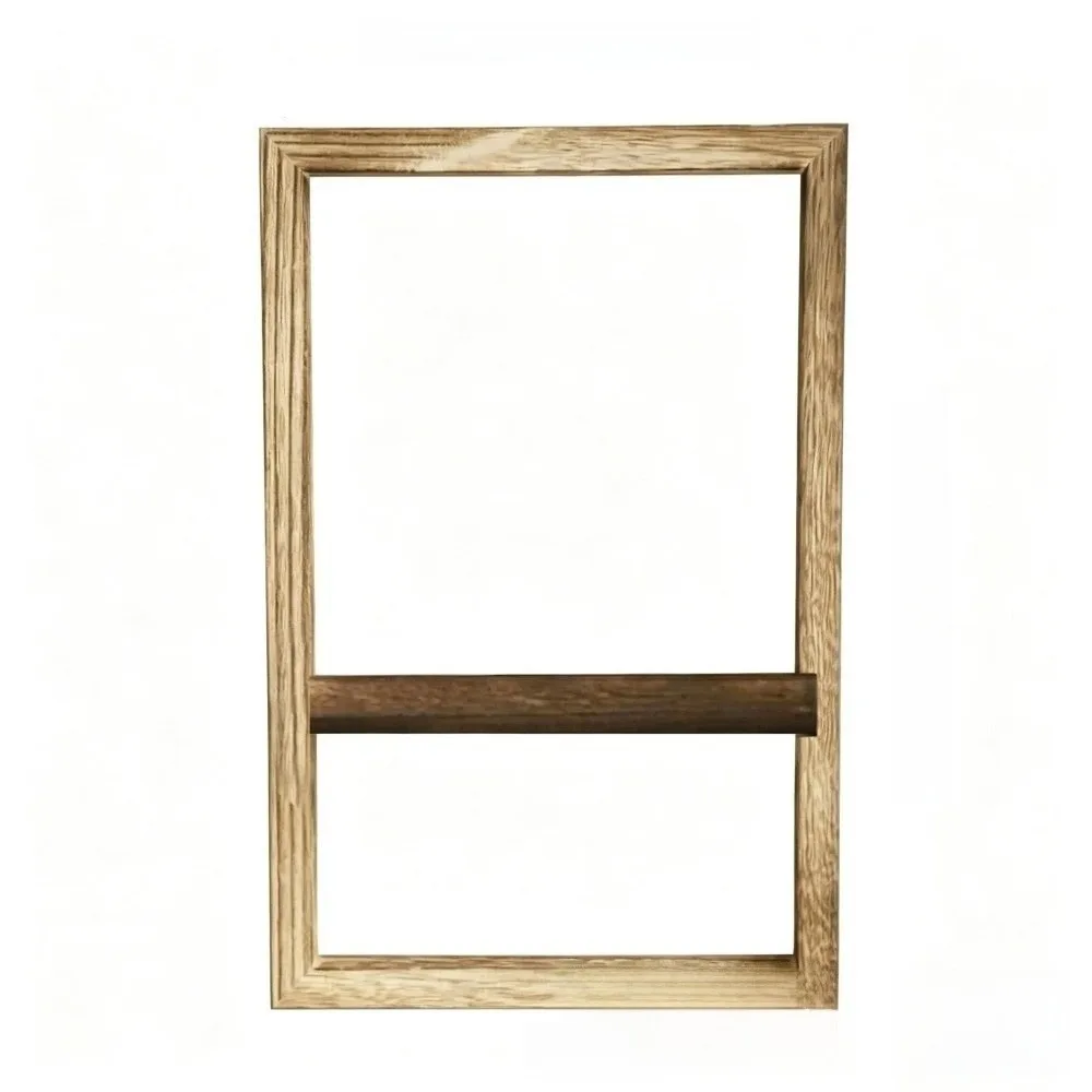 Wood Wooden Wall Shelf Square Shape Strong Load-Bearing Wall Mounted Shelf Vintage Simple Wall Floating Hanger Living Room