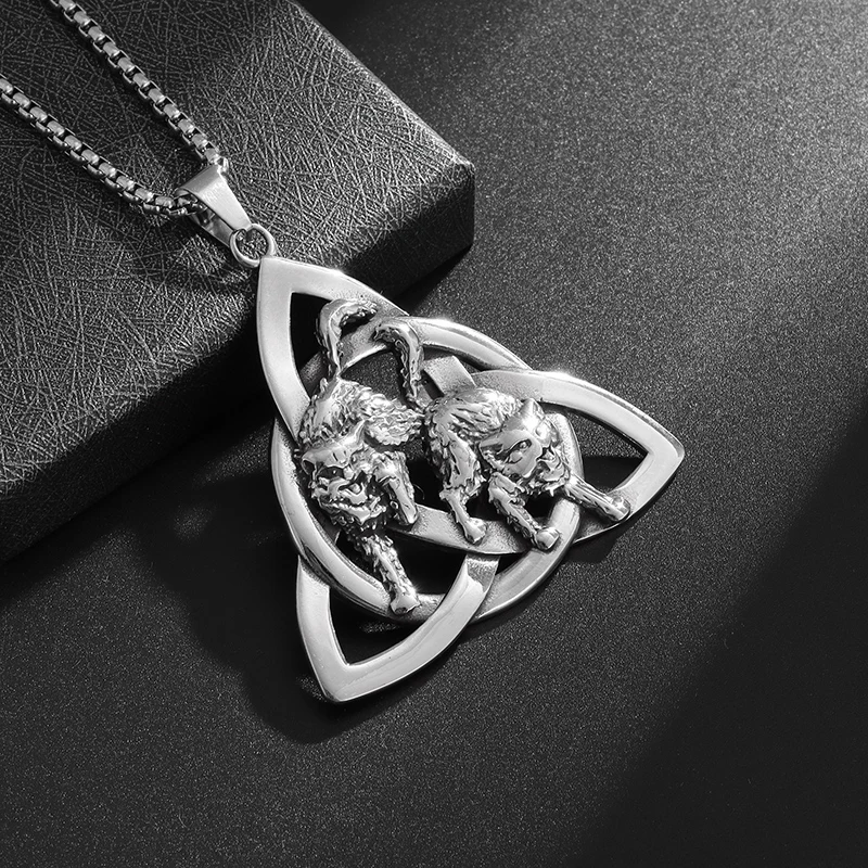 Norse Mythology Odin Triangle Logo Pendant Celtic Viking Pirate Rune Necklace Long Jewelry Amulet Jewelry