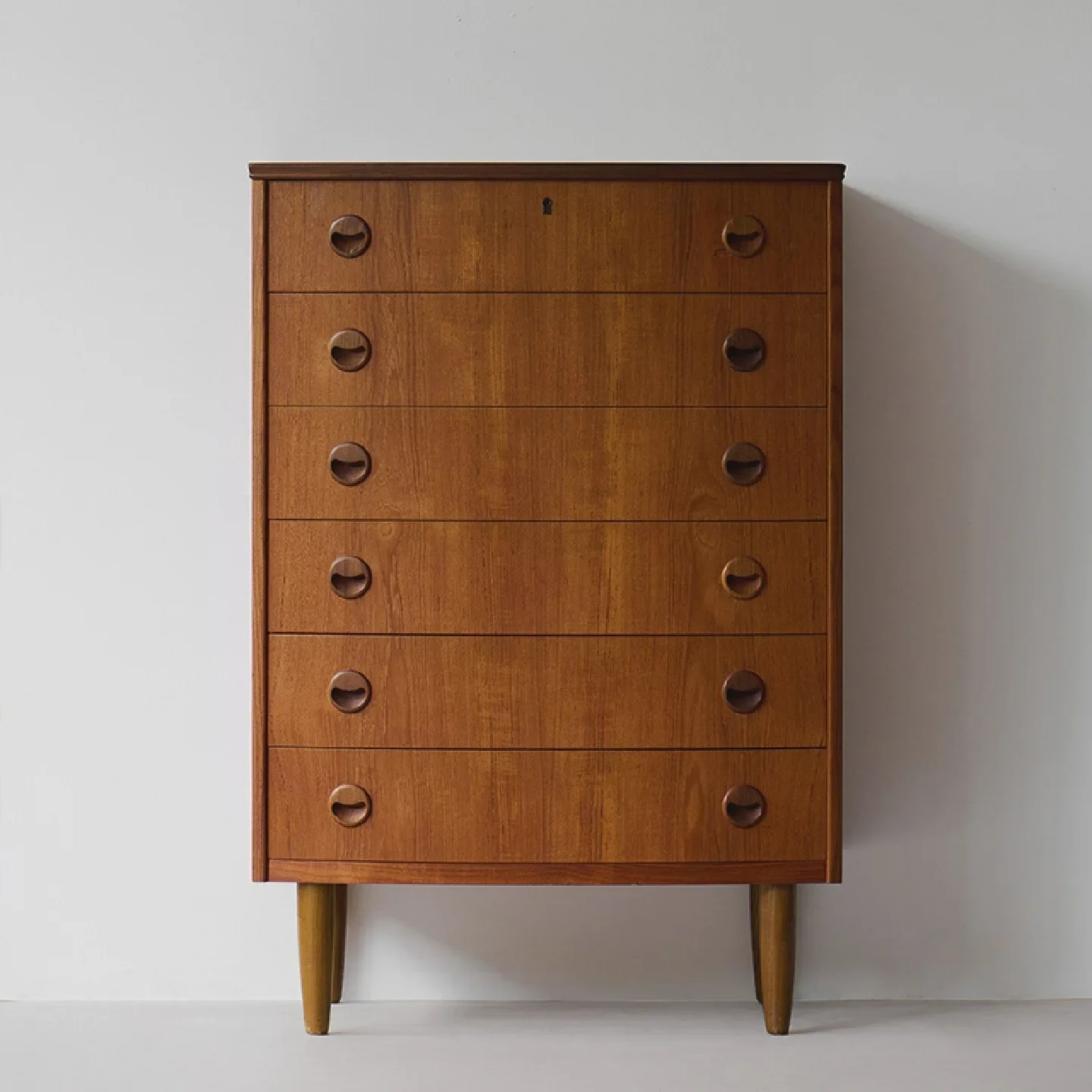 Medieval furniture Danish six-chest cabinet covered with antique drawers Cherry wood storage cabinet covered with porch cabinet