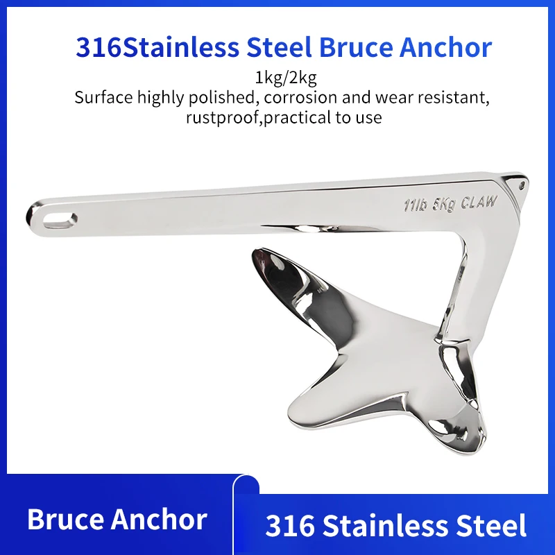 

316 Stainless Steel Bruce Style Boat Anchor Versatile Marine Accessories for Boat Yacht Mooring