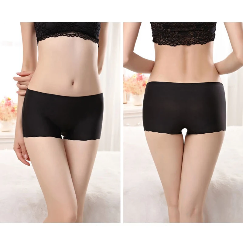 Sexy Women Seamless Safety Short Pants Summer Quality Under Skirt Shorts Ice Silk Breathable Cotton Short Tights boxer women New