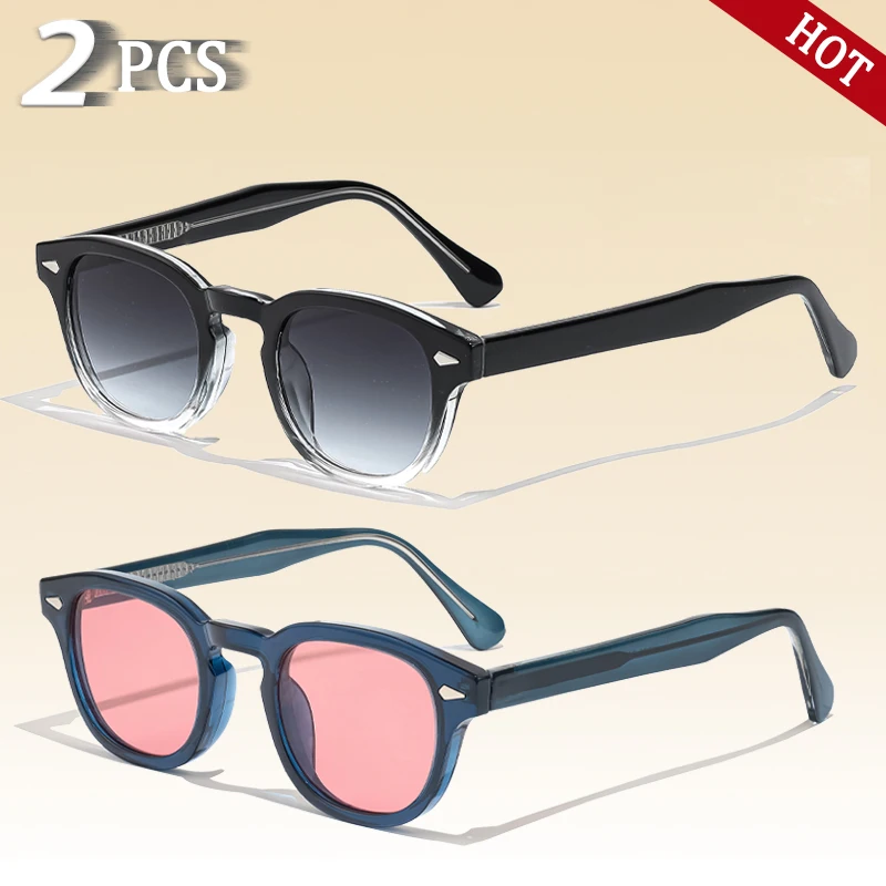 CATERSIDE Retro Kleine Runde Sonnenbrille für Herren Punk Propionat Luxusmarken-Design Sonnenbrillen für Damen Business Party Eyewear UV400 – Detail 18
