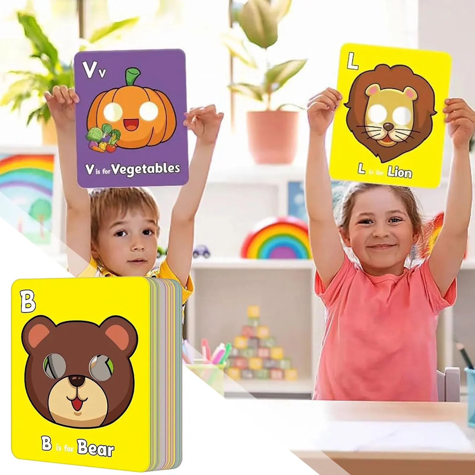 Giant-ABC Animal Flash Cards Extra Large Thick Educational Cards Birthday Holiday Present