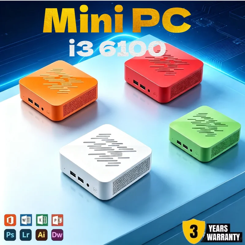 New Mini PC Core i3 6100 Processor 16GB RAM Big Storage 1TB/2TB SSD Support 4K Video Play Business Game Mini Desktop PC