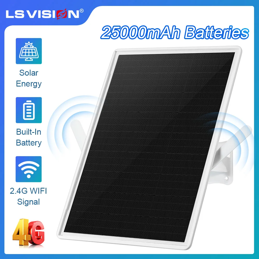 

LS VISION 15W Solar Powered 4G Router with Sim Card Slot，Outdoor WiFi Router Built-in 25000mAh Battery for RVs and CCTV Cameras