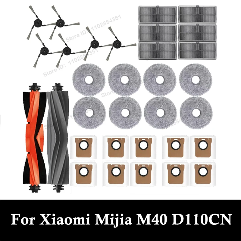 For XIAOMI MIJIA M40 D110CN OMNI Infinite Robot Replacement Parts Main Side Brush Hepa Filter Mop Cloth Dust Bag Accessories
