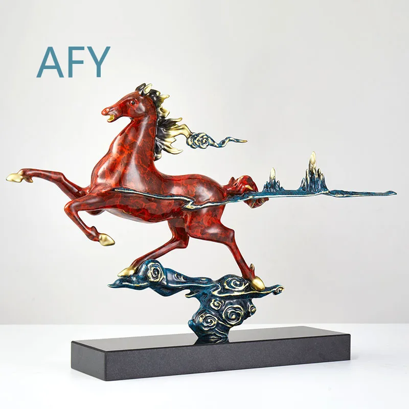 Horse Statue for Office Desk Decor Horse to Success Chinese Metal Sculpture Art for Living Room Home Decoration Housewarming