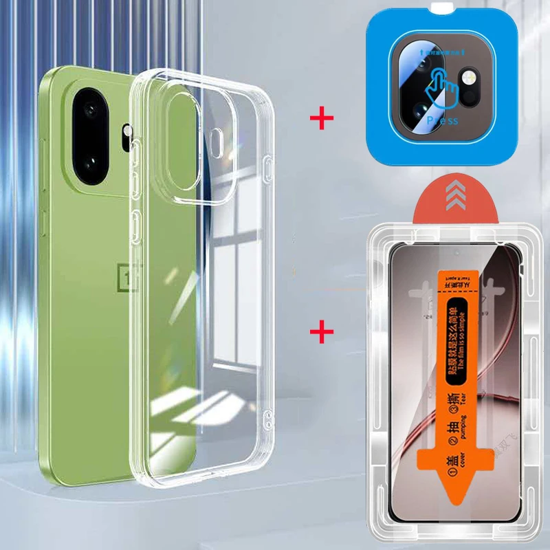 

Защитное стекло для экрана и камеры OnePlus 15, 15T, 1+ 15R с установочным комплектом и чехлом из ТПУ