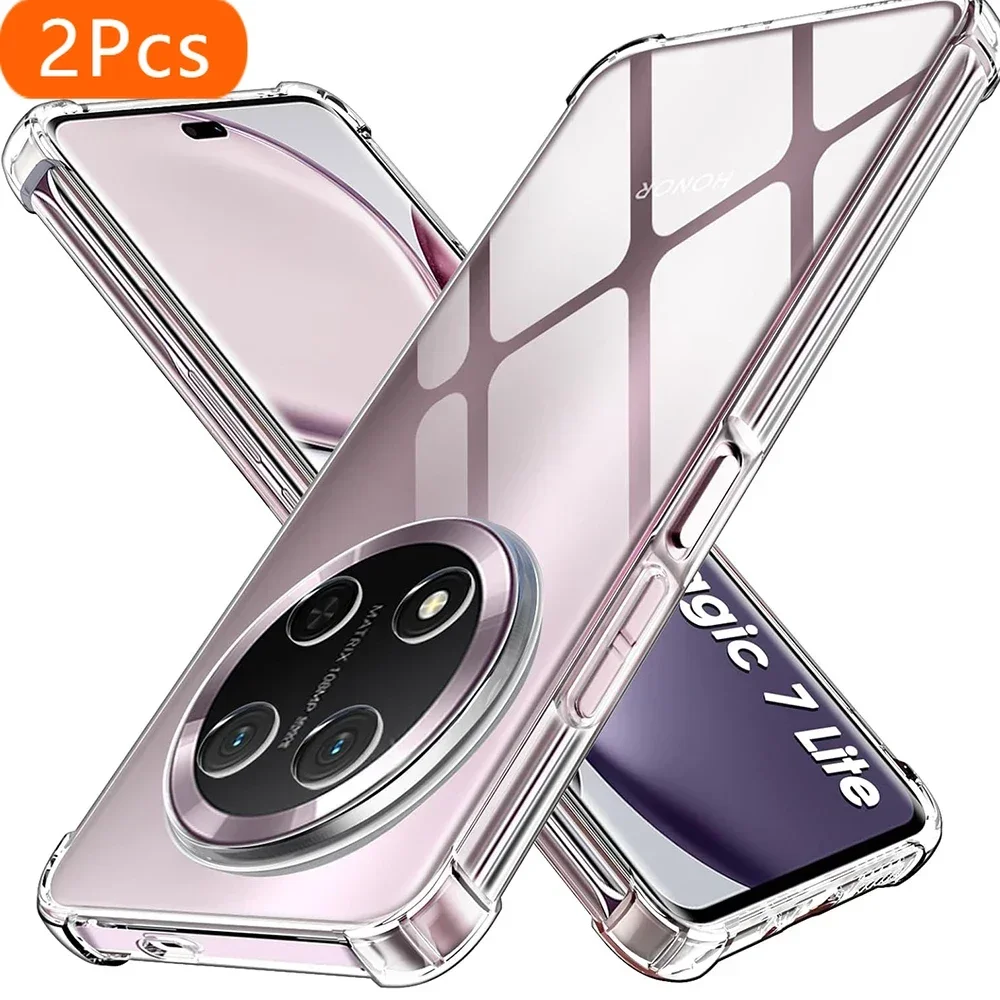 2 Buah Casing Lunak Silikon Tahan Benturan untuk Huawei Honor Magic7 Magic6 Magic5 Magic4 Magic3 Magic 7 6 5 4 3 Pro Rak Penutup Ultra Tipis