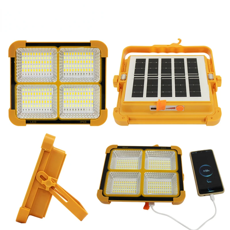 Wholesale Waterproof Ip66 Floodlight 200w 400w 600w Aluminum Dimmable All In One Solar Rechargeable Flood Lights