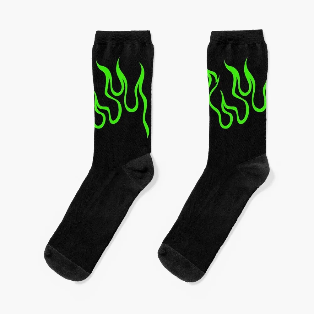 

Green Flames Socks cute Climbing gifts Sports Socks For Man Women's