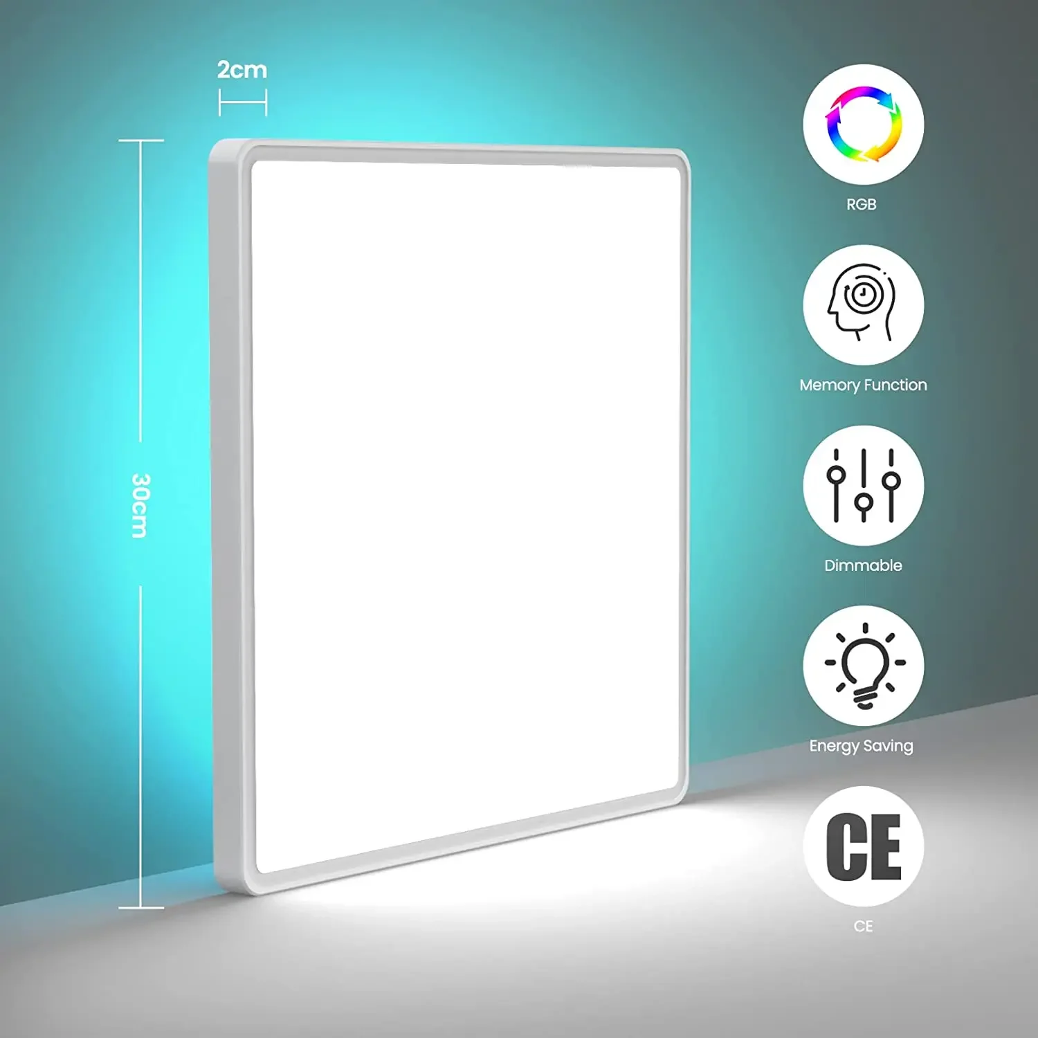 

LED Square Ceiling Light RGB Dimmable Modern Ceiling Lamp Home Bedroom Living Room Ambient Light Led Aisle Light Home Decoration