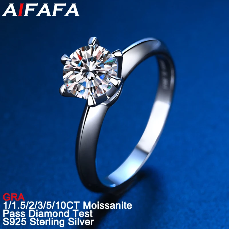 0.5/1/1.5/2/3/5/10 Carat Moissanite Wedding Rings S925 Silver Lab Diamond Moissanita Plated 18K White Gold Couple Ring Jewelry