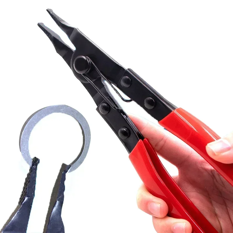 Rim Assist Anti-slip For Flat Circlip Automatic Retaining Tool Nose Pliers Flat Spring Jaw Transmission Pliers Repair Pliers