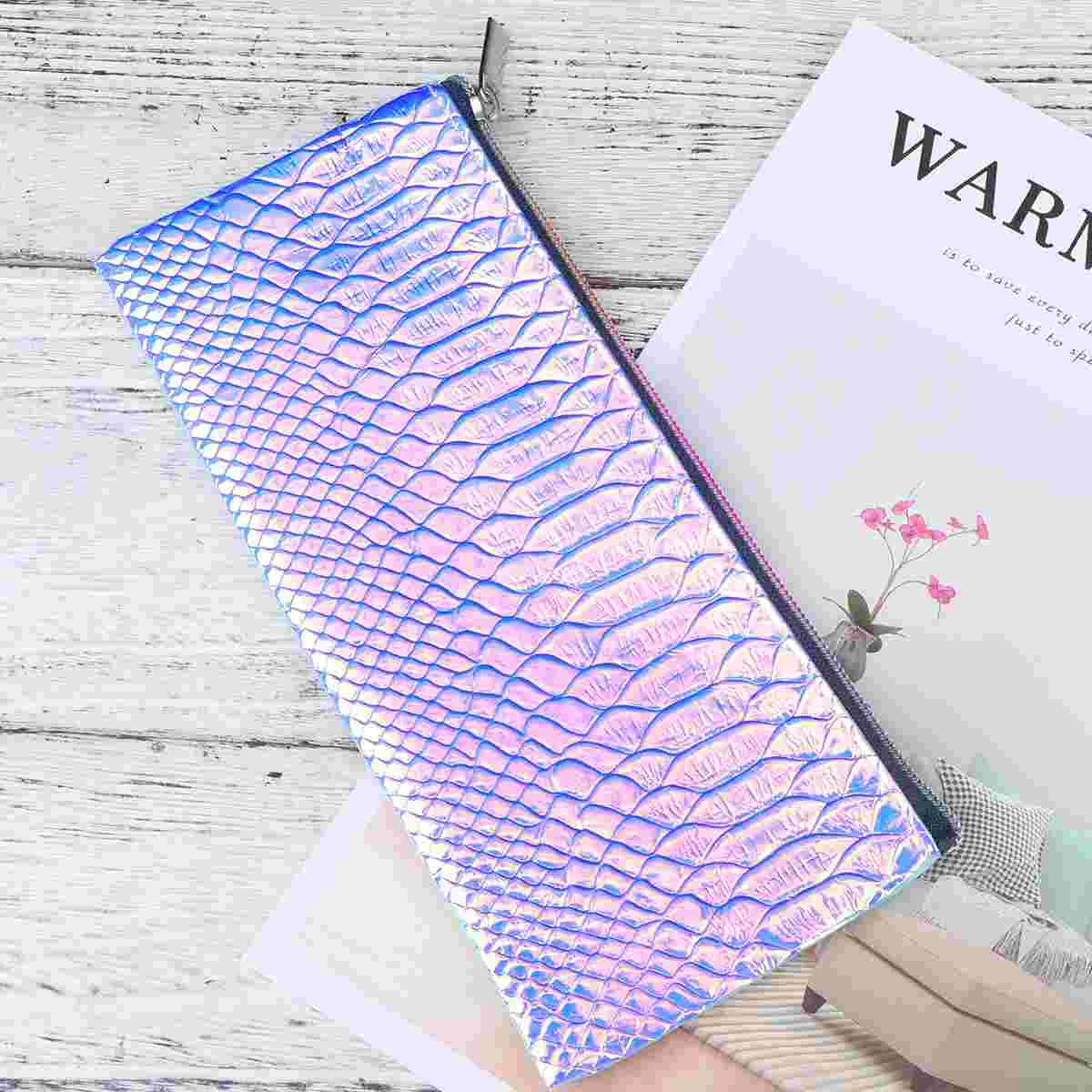 Fish Scale Texture Makeup Bags Portable Shiny Reflective Sequin Storage Bag Multifunctional Pouch Case Toiletry Bag Tra