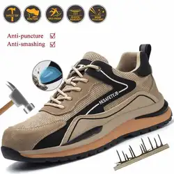 Men Steel Toe Safety Shoes Puncture Proof Work Sneakers Warm BootsSafety Work Boots Men Winter Boots Indestructible Work Shoes