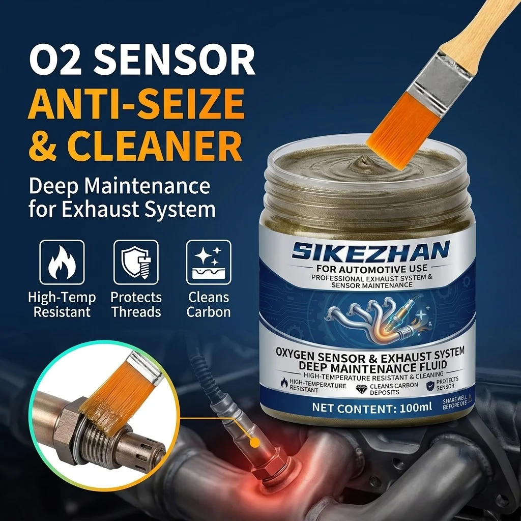 High Temp Exhaust System Oxygen Sensor Anti Seize Lubricant Component Metal Thread Joint Protectors Paste with Brush 100g