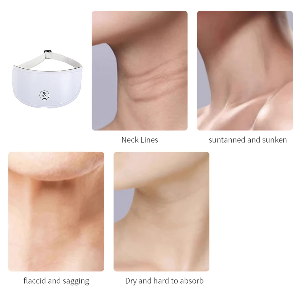 Neck LED Lift Mask Neck Beauty Instrument Anti-Wrinkle Photon Neck Skin Neck Wrinkle Remover Skin Rejuvenation Neck Skin Care