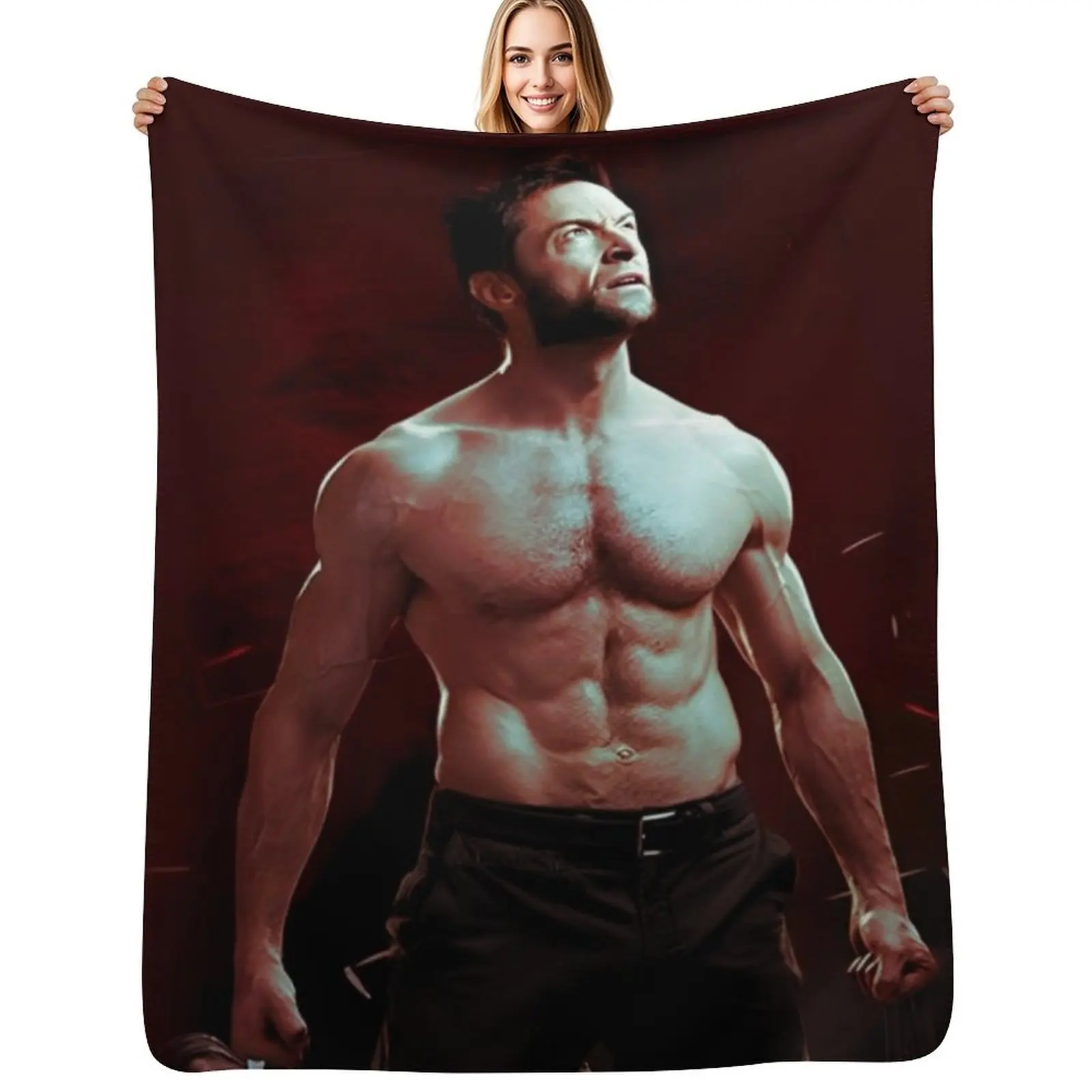 

Hugh jackman Throw Blanket Thermal halloween Multi-Purpose Soft Big Blankets