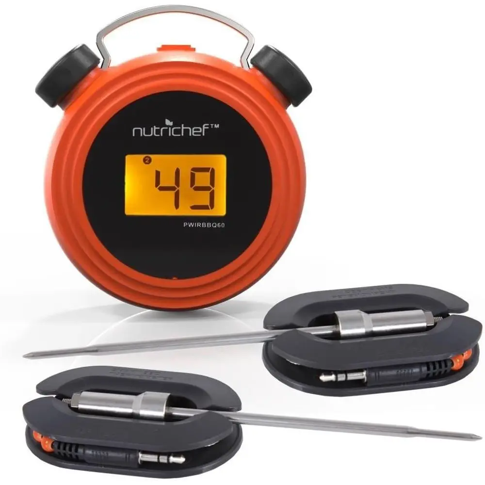 

Wireless BBQ Grill Thermometer with Dual Probes for Outdoor Cooking and Smartphone Alerts