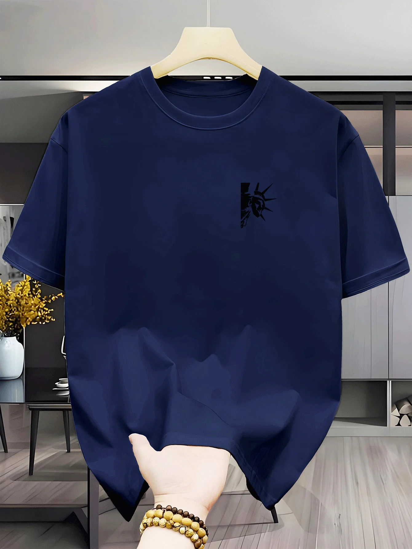 Men's Single-Piece Round Neck Short Sleeve T-Shirt, Long-Lasting Comfort, Summer, Stretchable, Moisture-Wicking, Innovative, Com