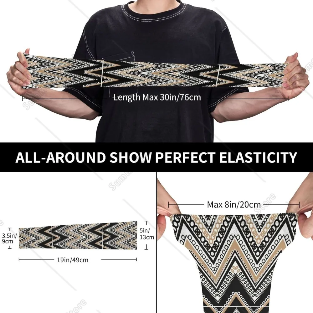 Nero Bianco Tan Stampa a zigzag Protezione della copertura del braccio di raffreddamento in seta di ghiaccio per adulti e copertura del braccio di raffreddamento con foro per le dita leggera