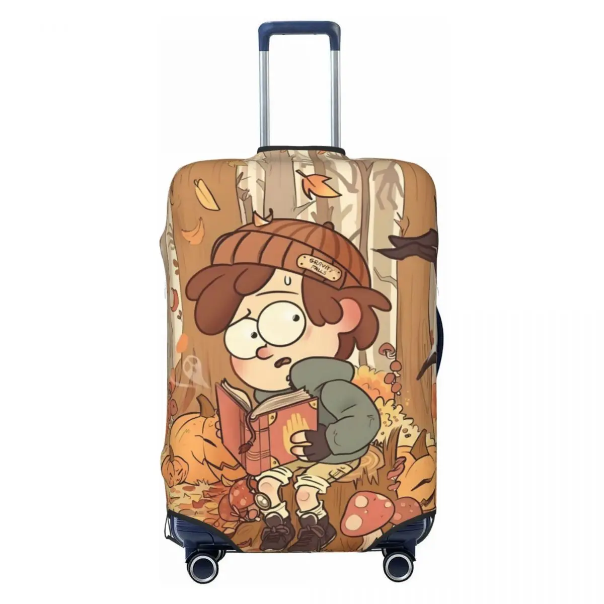 

Custom Gravity Falls Travel Luggage Cover Elastic Mystery Comedy Animated Movie Suitcase Cover Protector Fit 18-32 Inch