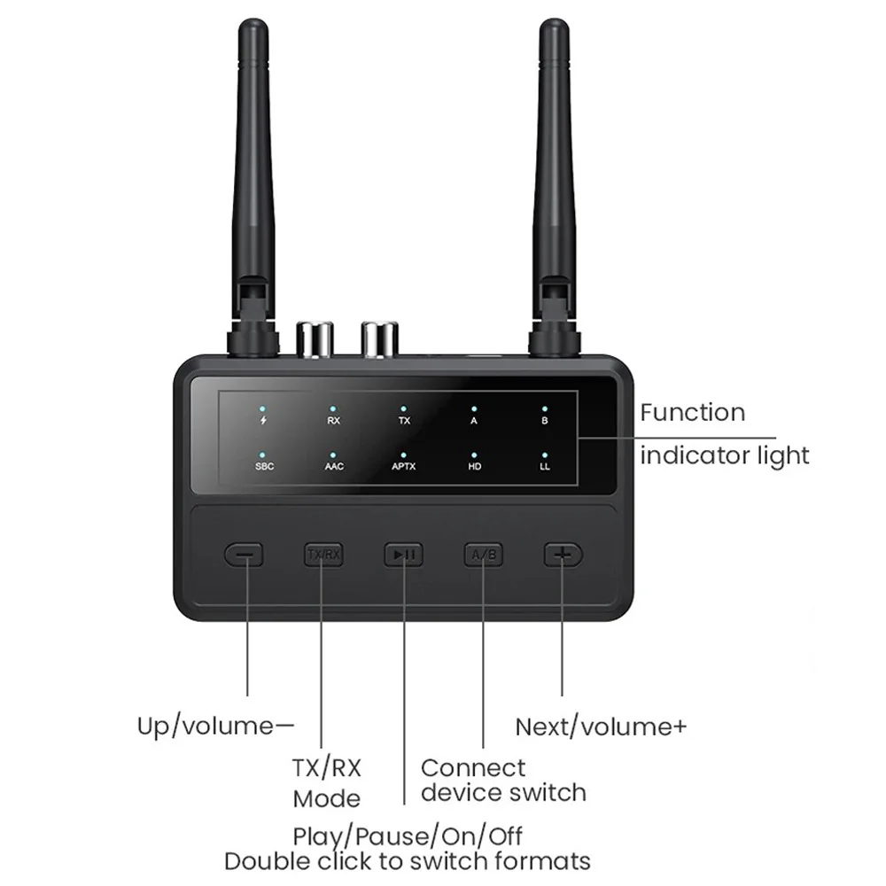 Desktop aptX-Adaptive AD/HD/LL AAC 2 in 1 Bluetooth Audio Transmitter Receiver 3.5MM AUX RCA Stereo HiFi Music Wireless Adapter view 6