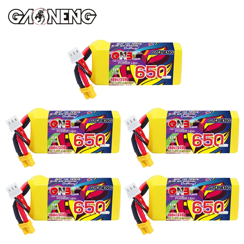 5Pcs GNB 2S 7.6V 650mAh 160C/320C Lipo Battery for Drone Remote Controlled FPV Quadcopter Helicopter Aircraft RC Parts