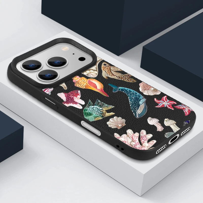 

Чехол для телефона Whale Seabed World для iPhone 17 Pro Max Funda iPhone 16 Pro Max 15 14 13 12 11 16e Air TPU Силиконовый мягкий чехол
